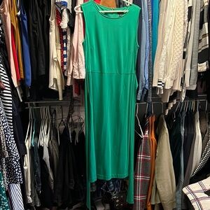 Ann Taylor Green Sheath Midi Dress for Weddings